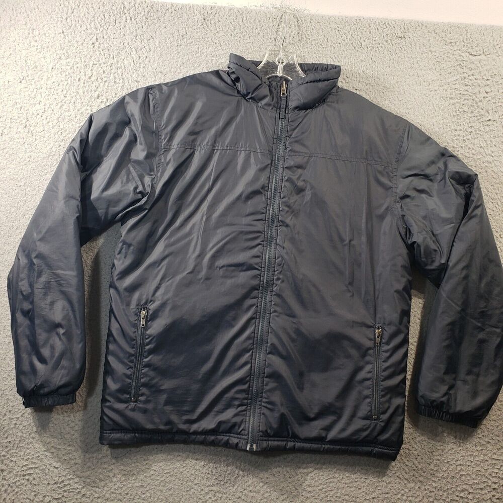 LL Bean Jacket Men's Medium Blue Full Zip Insulated Bomber Outdoor Outfitter